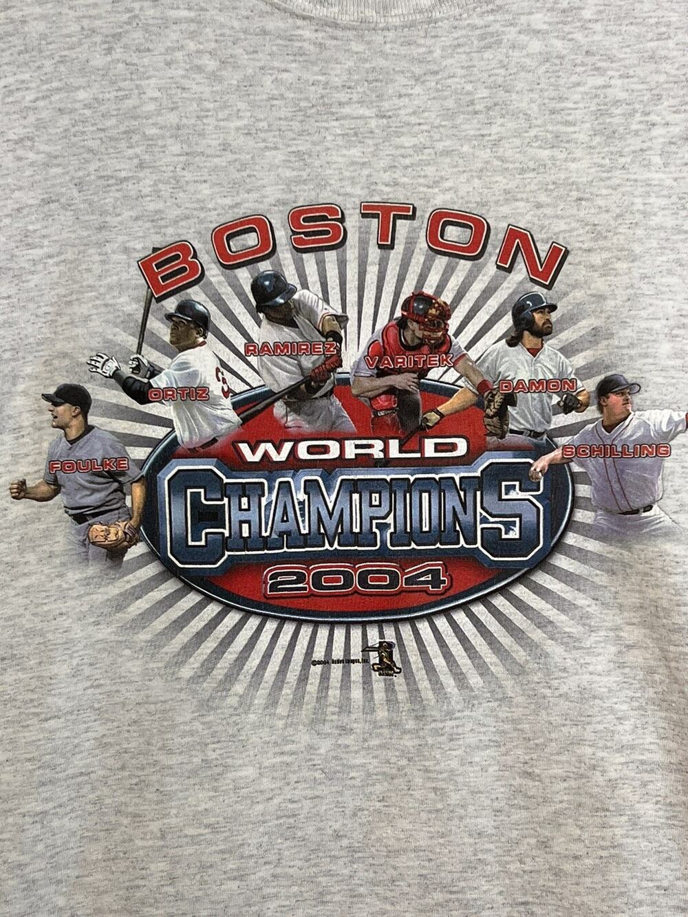 Boston World Champions 2004 T Shirt Mens XL World Series Baseball Players VTG